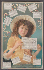 E W Hoy's German Cologne 1889 Ladies Calendar trade card girl bonnet picture