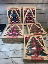58 Vintage Shiny Brite Glass Ornaments in Original Christmas Tree Box READ picture