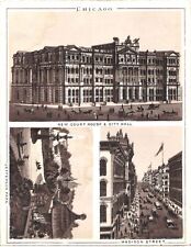 Chicago Vintage Print of Historical Buildings 5 1/4