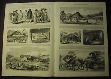 1856 print: Sketches in SIERRA LEONE - 8 views of BLACKS; FREETOWN; Sherbro picture