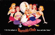 HARRAH'S CLUB Comic Reno/Lake Tahoe Casino Hookah Sultan Harem c1950s Postcard picture
