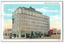 1938 Hotel Laguna Building Street View Cars Cisco Texas TX Vintage Postcard picture