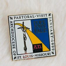 1999 Pope John Paul Visit St Louis MO Church Souvenir Enamel Lapel Pin picture