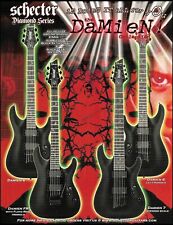 Schecter Damien Collection 6 & 7 string black guitar advertisement 2004 ad print picture