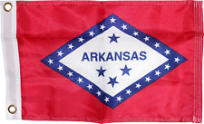 12X18 INCH BOAT FLAG ARKANSAS US FLAG NYLON 150D OFFICIAL STATE FLAGS ROUGH TEX® picture
