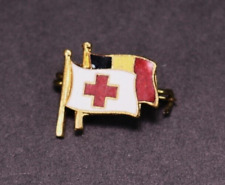 c1980s Belgium - Red Cross Flags Metal Pin picture