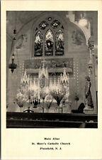 Vtg St Mary's Catholic Church Main Alter Plainfield New Jersey NJ Postcard picture