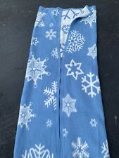 Vintage Biederlack Blanket Snap Zip Sleeping Bag Cuddle Wrap Blue Snowflakes picture