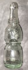 (set of 2) Vintage Green And Clear NuGrape Soda Pop Glass Bottles  March 9, 1920 picture