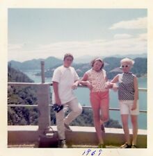 Vintage Photo 1960s Woman Kids Fashion Scenic Lake Mountains California picture