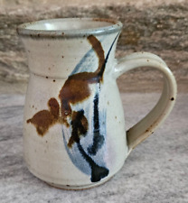Handmade Blue Brown Glaze Mug Small Studio Art Pottery Artist Signed EUC picture