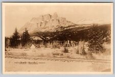 RPPC Castle Mountain Train Tracks Teepee Postcard - C11 picture