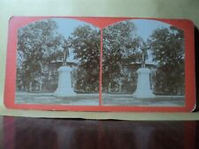 F.W. Bates Stereoview Statue of OLE BULL Norwegian Violinist in Loring Park MN picture