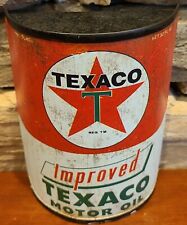NEW Vintage Rustic Style Texaco Oil Half Oil Can Wall Decor or Free Standing 6