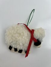 Vintage Handmade Sheep Quilted Christmas Tree Ornament Rustic Primitive Kitschy  picture