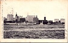 Lower New York City View from Harbor -Posted Postcard picture