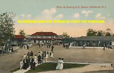 Atlantic City Railroad Wildwood NJ station REPRODUCTION from postcard picture