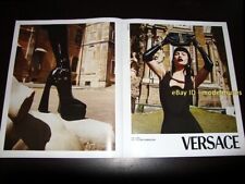 VERSACE 2-Page Magazine PRINT AD Fall 2022 LILY JAMES sexy patent leather boot picture