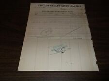 DECEMBER 1912 CHICAGO GREAT WESTERN CGW FREIGHT BILL FRANKLIN MACVEAGH COMPANY picture