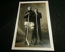 STUNNING RPPC - 1920's Hockey Players, Found in Minnesota, Canada Photo Postcard picture