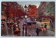Paris France Postcard Boulevard Montmartre Street View c1910 Oilette Tuck Art picture