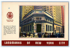 c1940's The Office of J. Pierpont Morgan Landmarks of New York City NY Postcard picture