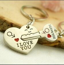 Romantic Couple Keychain Keyring Keyfob Valentine's Day Lover Gift Heart Key Set picture