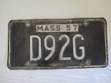 1957 Massachusetts License plate D92JG Dealer  w registration picture