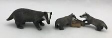 Schleich BADGER & CUBS Family Adult Wildlife Animal Retired Figures 14650 14651 picture