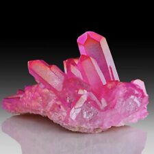 80-100g Titanium Aura Angel Hot Pink Crystal Healing Cluster Geode Rocks Gifts picture