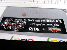 VINTAGE HARLEY DAVIDSON DON'T CALL E'M BUMPER Sticker Decal ORIGINAL  OLD STOCK picture