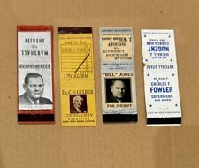 4ct Vintage Advertising Political Elections Vote Matchbook Covers Sheriff picture