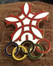 Vintage 1988 Calgary Winter Olympics Large Primary Logo Pin Badge  Red picture