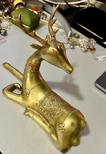 Brass Deer India Ornate Sculpture Figurine Sarreid MCM Hollywood Regency picture