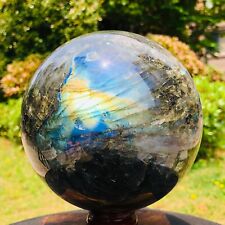 8.73LB Natural Labradorite Ball Rainbow Quartz Crystal Sphere Gem Reiki Healing picture