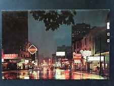 Postcard Chicago IL - Nighttime View Along Rush Street picture