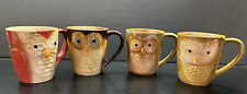 Gibson Owls Ceramic Owl Coffee/ Tea Cups Set Of 4 picture