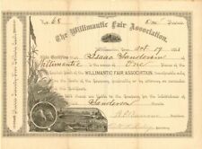 Willimantic Fair Association - Stock Certificate - Animals on Stocks and Bonds picture