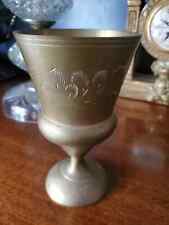 Vintage Brass Chalice Cup Altar Goblet picture