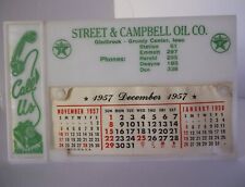 VINTAGE 1957 DESK CALENDAR STREET & CAMPBELL OIL, GLADBROOK, GRUNDY CENTER, IOWA picture