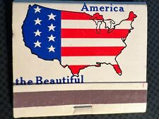 VINTAGE MATCHBOOK - AMERICAN FLAG - AMERICA THE BEAUTIFUL - UNSTRUCK BEAUTY picture