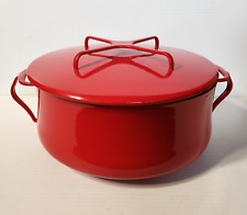 Vintage Dansk Kobenstyle France Red Enamelware Pot & Lid picture