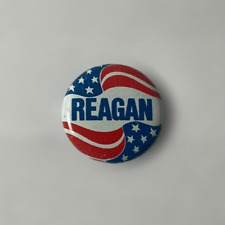 Vintage Authentic Political Pin Ronald Reagan President Campaign Button Flag picture