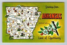 AR-Arkansas, Scenic Greetings, Landmarks, Map View, Vintage Postcard picture