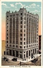 c. 1930s Fidelity Office Building Tower Portland Maine White Border Postcard  picture