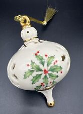 LENOX 2015 Holiday Porcelain Pierced Christmas Tree Ornament Holly Berries picture