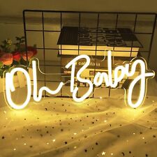 Reusable Oh Baby LED Neon Sign Light for Party Wall Decor 23.5X11.8in Warm White picture