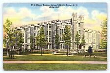 c1940 US Naval Training School WR Gillet Hall Bronx NY Linen Unused Postcard C20 picture