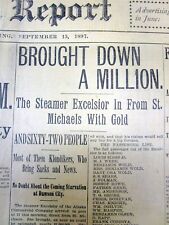 1897 headline newspaper MILLIONS IN GOLD DISCOVERED in the KLONDIKE Rush to Alas picture