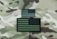 Infrared Reverse US Flag Standard & Mini Patch Set IR Army Navy Air Force Green picture
